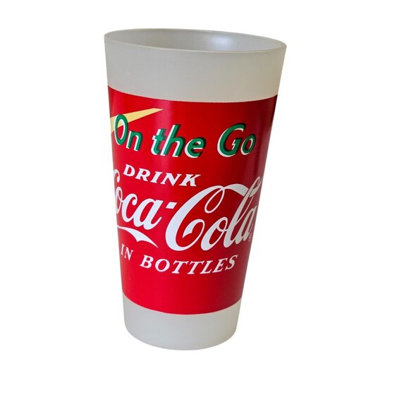 Vintage Coca-Cola 22 Oz Frosted Glass Tumbler With Retro Bottle Design - Picture 1 of 6